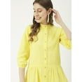 thumbnail image 5 of Moomaya Solid Cotton Button Down Shirt Dress, Quarter Sleeve Short Summer Resort Dress, 5 of 8