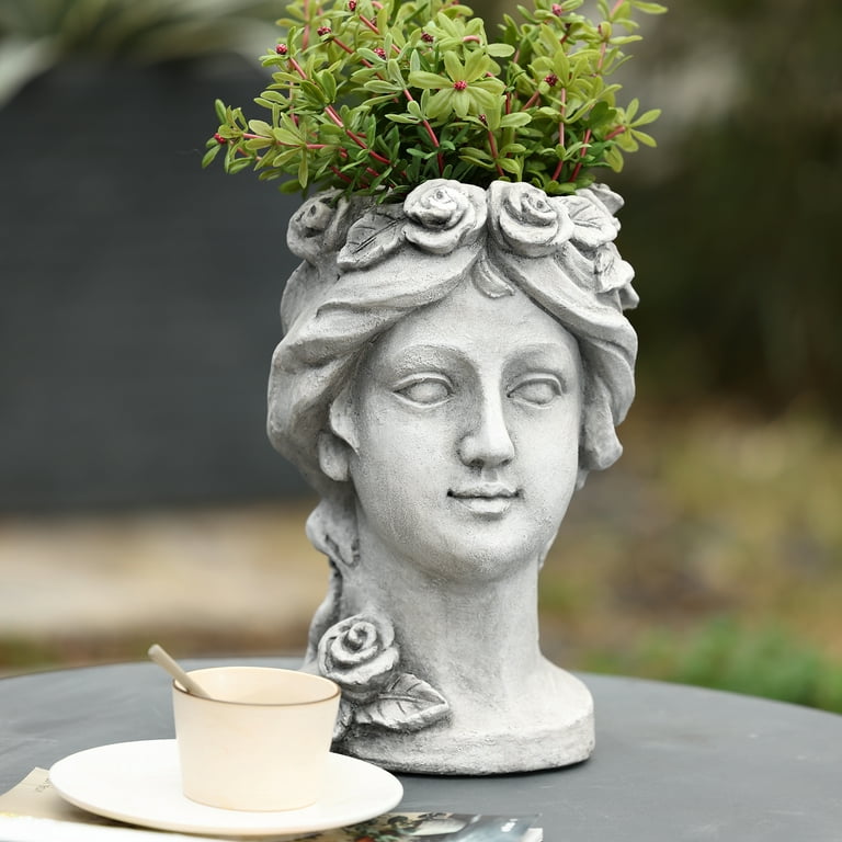Luxen Home WHPL1555 MgO Victorian Rose Lady Head Bust