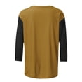 thumbnail image 5 of BLVB Womens 3/4 Sleeve Tunic Tops Trendy Color Block Crewneck Spring T-Shirts Casual Loose Comfy Going out Tee Shirts, 5 of 5