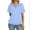 Blue, variant on Women's Solid Color Collarless Short Sleeve Casual T Shirt Blouse Top Black S