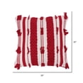 thumbnail image 2 of Vickerman 20" x 20" Red and White Stripe Cotton Pillow, 2 of 2