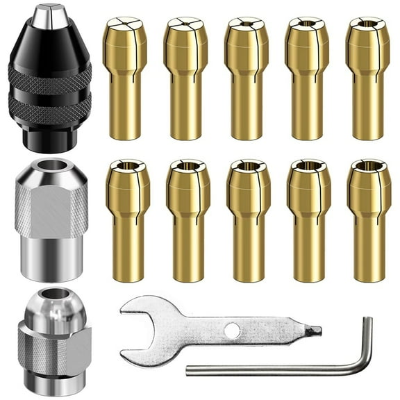 Keyless Chuck1/32in to 1/8inch Replacement 4486 and 4485 Drill Chuck Rotary Tool Quick Change Adapter Kit