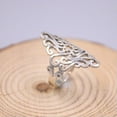 thumbnail image 3 of K-KED Real Sterling Silver Ring Women Hollow Pattern Lucky Silver Ring Size US 8 Gift, 3 of 5