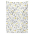 thumbnail image 3 of Ambesonne Modern Tablecloth Rectangular Table Cover, Wild Forest Leaf Flowers, 52"x70", Grey Mustard White, 3 of 4