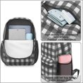 thumbnail image 4 of Black and White Checkered Pattern 17" School Backpacks for Teens,Waterproof Oxford Fabric,S-Shape Padded Straps for School,Travel,Hiking,Camping, 4 of 6