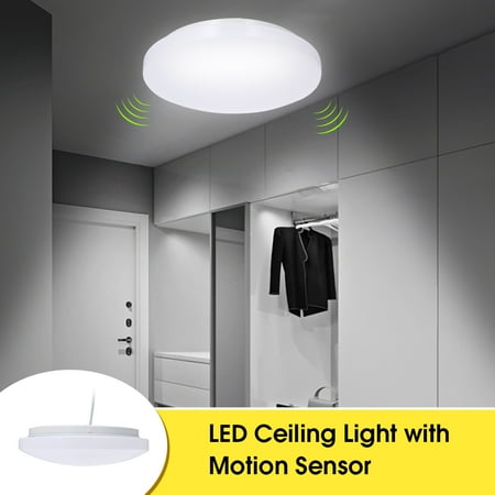 Led Ceiling Light With Motion Sensor 12w 1000lumen With Daylight Sensor 27cm Diameter Warm White Light For Basement Garage Closet Hallways Walmart