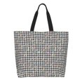 thumbnail image 1 of Easygdp Black And White Houndstooth Bolsas Tote para Mujer, Bolsos de Hombro para Viaje, Bolsos de Mano de Gran Capacidad para Compras y Trabajo, 1 of 8