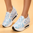 thumbnail image 2 of Womens Shoes Rhinestone Comfortable Platform Slip on Shoes Fashion Flat Hidden High Heels Non-Slip Sneakers, 2 of 5