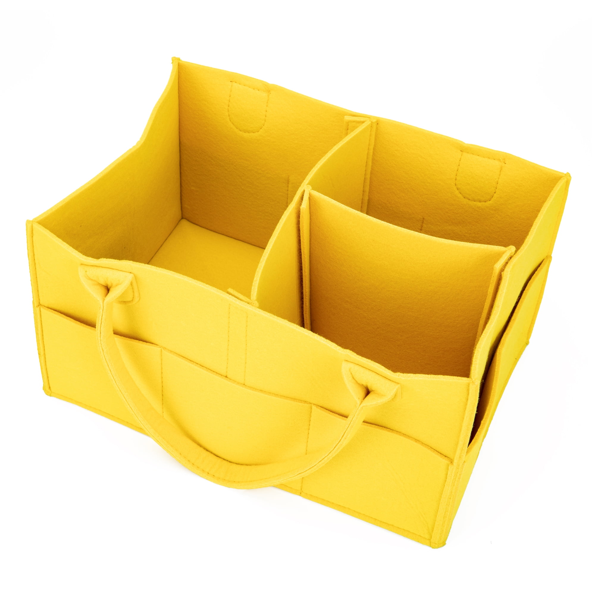 LELINTA Felt Baby Diaper Wipes Bag Caddy Foldable Portable Nursery Storage Bin Nappy Organizer Basket Travel Bag, Grey/ Black/ Coffee/ Brown/ Yellow