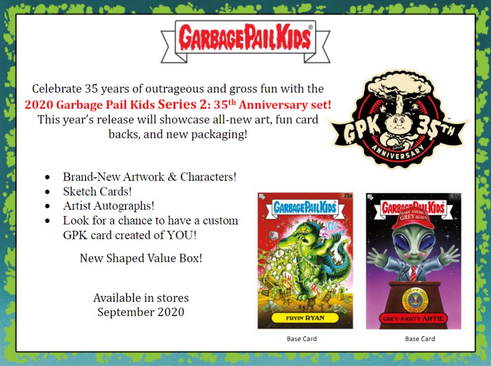 2020 Topps Garbage Pail Kids Series 2 35th Anniversary Blaster Box- 40 Cards + 1 cello Pack with three (3) Midlife Crisis Stickers - image 3 of 3