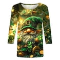 thumbnail image 3 of Njagoc3 Ladies St. Patrick'S Day Printed Round Neck 3/4 Sleeve T-Shirt Loose Plus Size Tops, 3 of 6