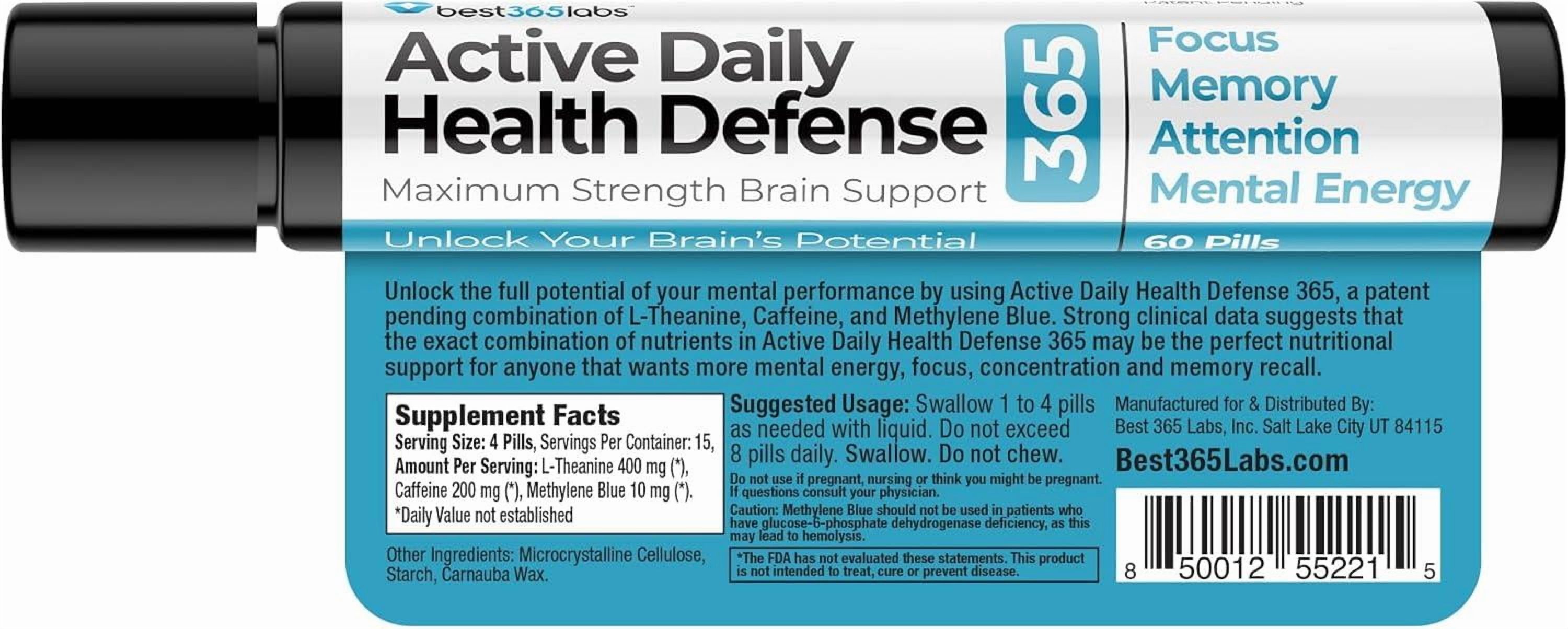 Best 365 Labs Maximum Strength - Methylene Blue, Caffeine, and L-Theanine - 60 Tablets