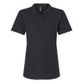thumbnail image 5 of Gildan Softstyle Women's Pique Polo, 100 Cotton Comfortable Short Sleeve Shirt, Black, Sizes S-2XL, 5 of 5