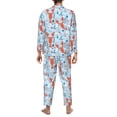 thumbnail image 7 of Salouo Lobsters Print Button-Front Long Sleeve Pajama Set for Men, Soft 2Pjs Men's Long Sleeve Sleepwear -XX-Large, 7 of 7