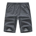 thumbnail image 3 of Tyhengta Mens Shorts Casual Drawstring Zipper Pockets Elastic Waist Darkgray 42, 3 of 8