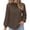 Brown, variant on ZDNIXIAN Basic T Shirts for Women ,Hollow Lace Raglan Puff Long Sleeve Top, Crew Neck Loose Fit Solid Color Pullover Shirt
