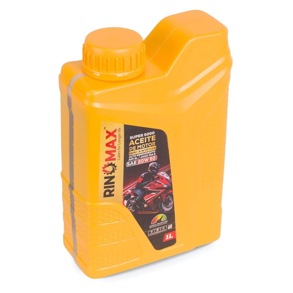 Aceite de motor Rinomax Semi Sintetico 20W 50 1L 4T amarillo