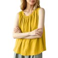 thumbnail image 7 of Women's Plain Sleeveless Tank Top Summer Oversized Crew Neck Basic Tee Tank Flowy Casual Boho Beach Vacation Tops Yellow, 7 of 7