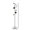 thumbnail image 7 of Proman Products Milano Metal Freestanding Coat Rack with 6 Hooks Included a 7" Mirror for Living Room, Bedroom, Entryway, Office, Walnut, 7 of 7