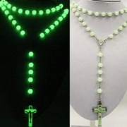 FROVOL Glow in Dark Rosary Bead Luminous Necklace Jewelry Gift