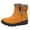 Earthy Yellow, variant on EKVAHL Women's Zipper Winter Snow Boots, Faux Faux Fur Collar Booties, Non‑Slip Wide Width Warm Walking Boots for Outdoor Cold Days Brown