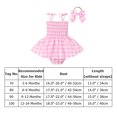 thumbnail image 4 of IBTOM CASTLE Toddler Baby Girls Pink Plaid Ruffle Romper Gingham Dress 1st Birthday Outfit Summer Boho Halloween Cosplay Dress up 9-12 Months Pink Romper, 4 of 8