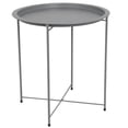 thumbnail image 1 of Table d'appoint latérale polyvalente pliable en métal, noir mat, 1 of 3