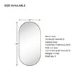 thumbnail image 4 of TEHOME Chrome Oval Recessed Bathroom Medicine Cabinet with Mirror Stainless Steel Metal Framed Oblong Pill Shaped Bathroom Cabinet with Mirror 16x33'', 4 of 10