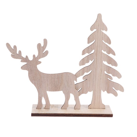 Décoration Créative de Cerf de Noël en Bois pour Bureau à Domicile