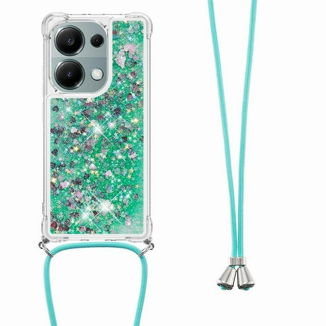 Funda FOXDOCK para Xiaomi Redmi Note 13 Pro 4G con Cuerda Ajustable, Brillo Líquido, Protección Antigolpes y Lente – Ideal para Regalo