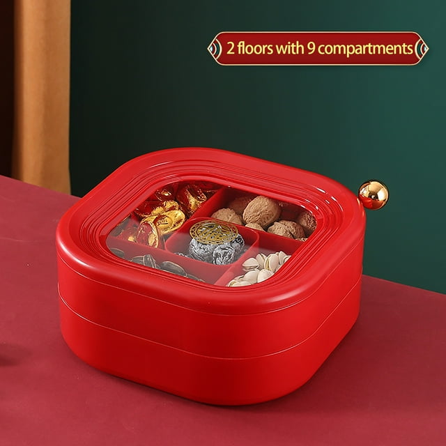 Caja de dulces multicapa Snacks y dulces secos en cajas de dulces Caja de dulces con compartimentos Plato de frutas con dulces secos divididos Caja con bocadillos Dulces Dulces con secciones divididas