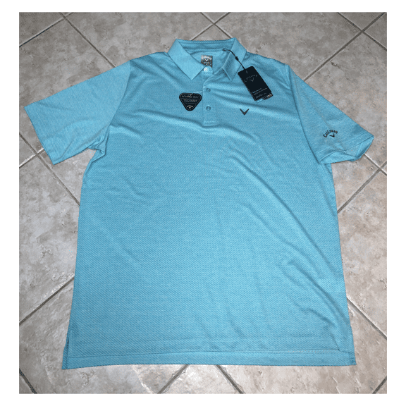 Callaway Opti-Dri Golf Swing Tech Shirt Mens S Blue Curacao Heather, S