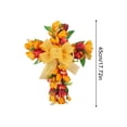 thumbnail image 3 of 18In Tulip Cross Easter Front Door Bow, Simulation Flower Decoration, Door Wall Pendant, Faux Floral Sign for Porch Entryway Holiday Seasonal Greeting Display, Orange, 3 of 8
