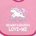 thumbnail image 4 of Inktastic Grammy and Grandpa Love Me Grandchild Unicorn Girls Baby Bib, 4 of 4