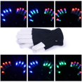 thumbnail image 1 of LED Rave Flashing Gloves Glow 7 Mode Light Up Finger Tip Lighting Pair Black NEW, 1 of 5