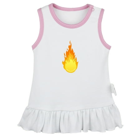 

Nature Flame Fire Pattern Dresses For Baby Newborn Babies Skirts Infant Princess Dress 0-24M Kids Graphic Clothes (White Sleeveless Dresses 6-12 Months)