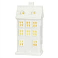 thumbnail image 2 of White Ceramic Christmas Village Houses, LED Light Up Christmas House, Christmas Village Town Houses  with Built-in Led Lights for Home Tabletop Decor, 2 of 9