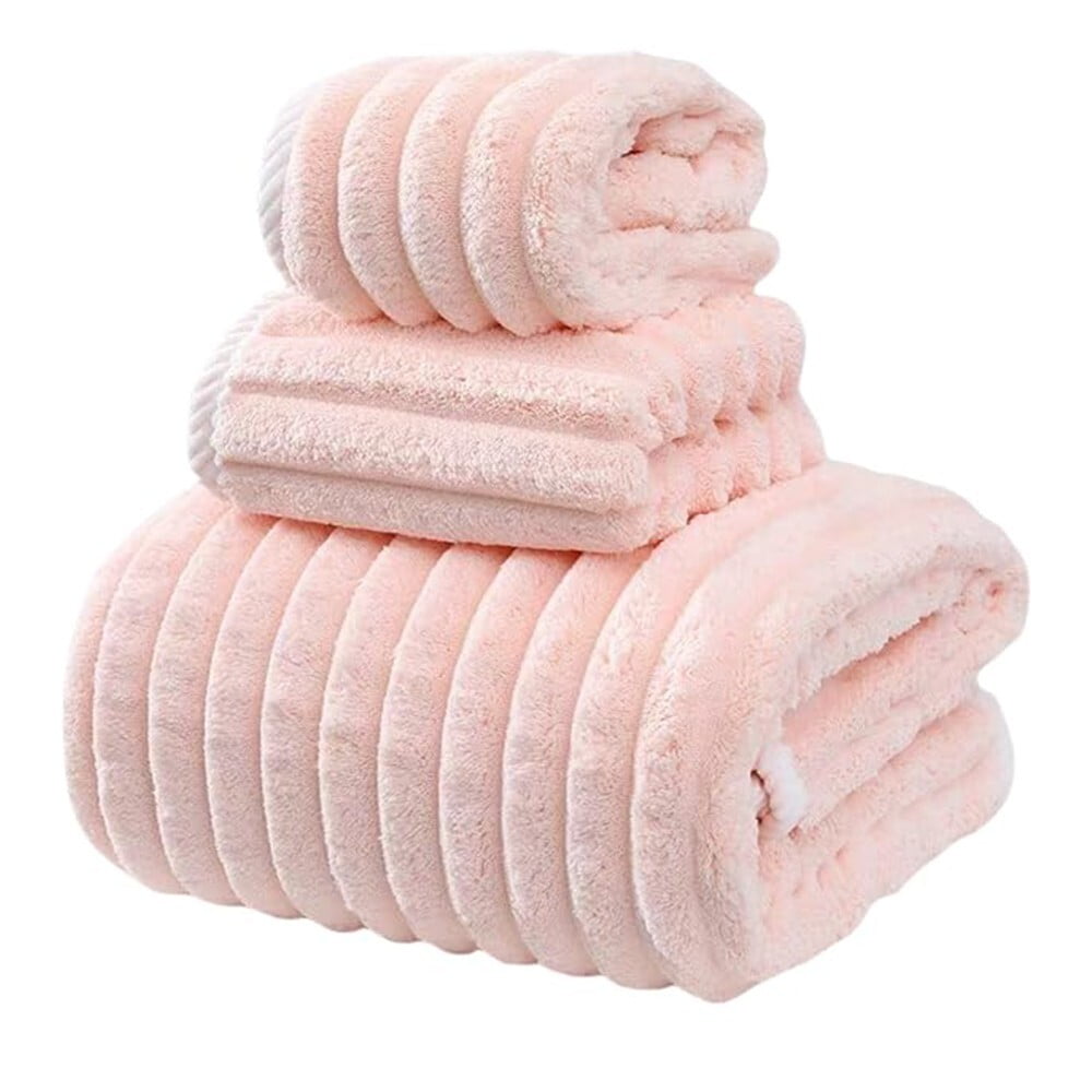 Elegant Choise 3/9 Pieces Candy Fleece Towel Set - Ultra Soft Bath, Hand & Face Towels in 4 Colors | Quick-Dry & Luxurious