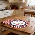 thumbnail image 4 of OAVQHLG3B American Flag Vases Flowers 4th of July Round Placemats Set of 4, 14 Inch Patriotic Memorial Day Round Table Mats for Dining Decoration, 4 of 6