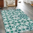 thumbnail image 2 of Abstract Floral Area Rugs 3x5 ft Retro Teal Green Geometric Texture Ornate Vintage Washable Rug Non Slip Indoor Carpet Absorbent Floor Mat for Living Room Bedroom Dining Room, 2 of 9