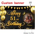 thumbnail image 2 of Banner de decoración de cumpleaños AUBAO, feliz 51 cumpleaños, 2 of 7