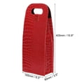 thumbnail image 2 of Uxcell 2 Bottle Wine Gift Bag, Wine Bag Reusable Leather Wine Tote Carrier for Wine Bottles Portable, Red, 2 of 5