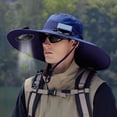 thumbnail image 2 of Kcolen Mens Sun Hats With Uv Protection Solar Powered Hat with Integrated Fan for Outdoor Activities Wide Brim Sun Breathable Unisex Design, 2 of 7