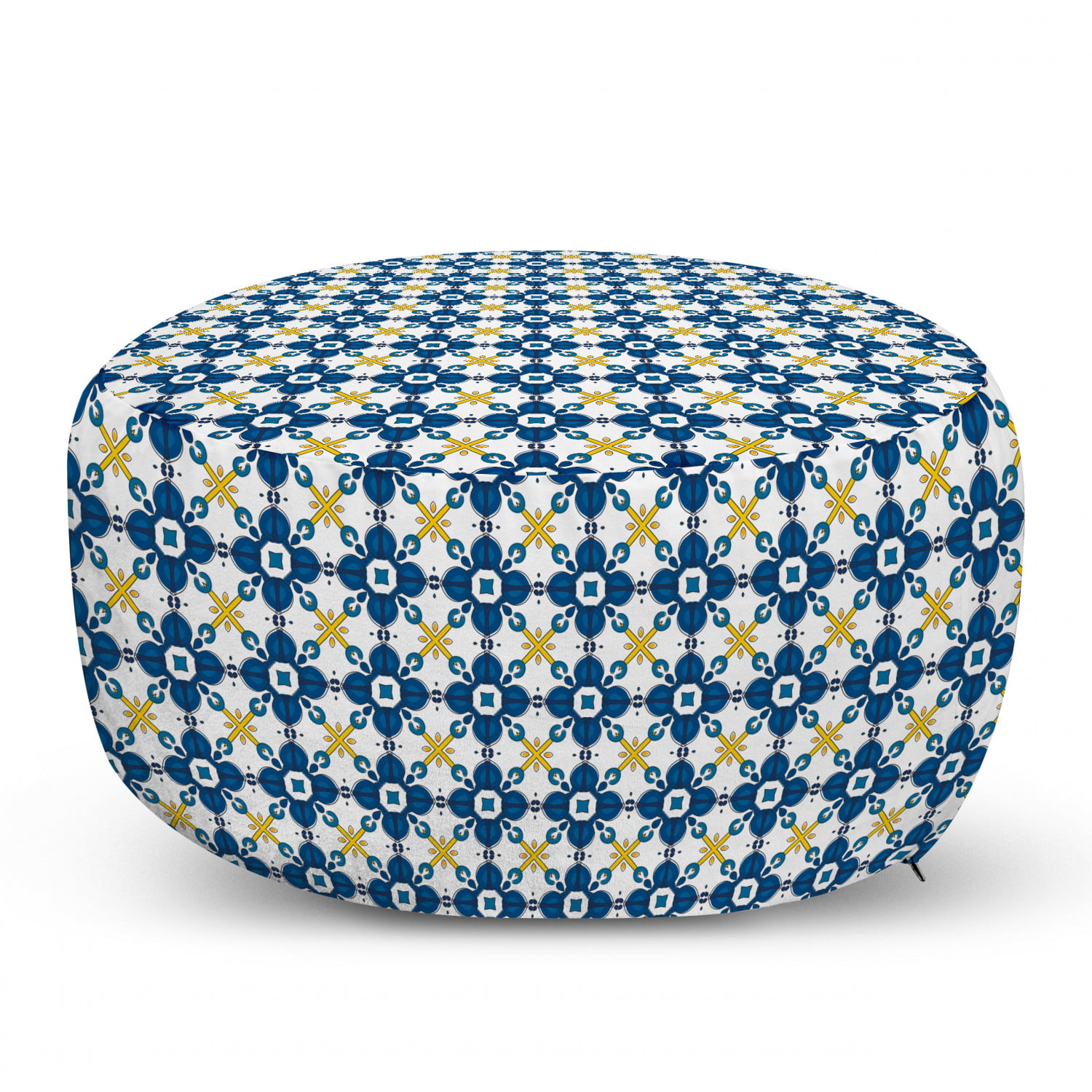 Grey Pale Grey White 25 Ambesonne Anchor Rectangle Pouf Simple with Ocean Inspired Wave Pattern Oceanic Sea Life Under Desk Foot Stool for Living Room Office Ottoman with Cover
