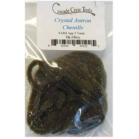 Green Crystal Chandelier - Cascade Crest Crystal Antron Chenille, Light Olive