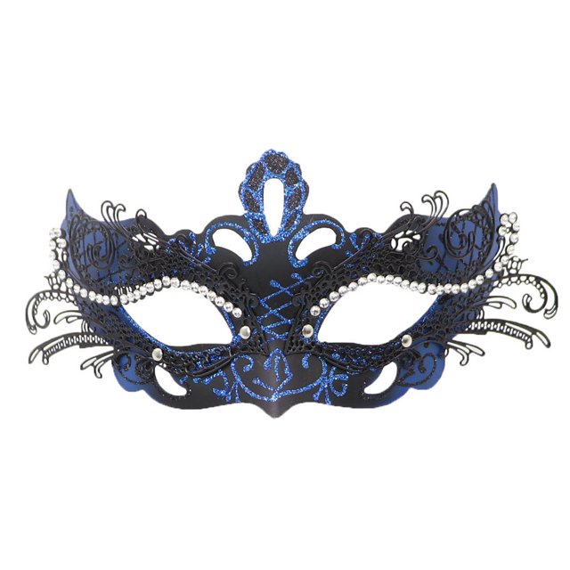 Máscara de mascarada, decoraciones de Mardi Gras máscaras venecianas para mujer (azul-negro)