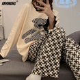 thumbnail image 4 of Vêtements de Printemps Automne pour Femmes Coton Manches Longues Vêtements de Nuit Décontractés Ensembles de Pyjamas Complets pour Femmes 2 Pcs Vêtements de Maison, 4 of 7