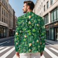 thumbnail image 4 of Uorisanigo Blazer Casual for Men Size 2XL Knit Sports Blazers One Button Blazer Jacket Breathable Suit Jacket Mens St Patrick Day Outfits, St Patrick Shamrock, 4 of 6