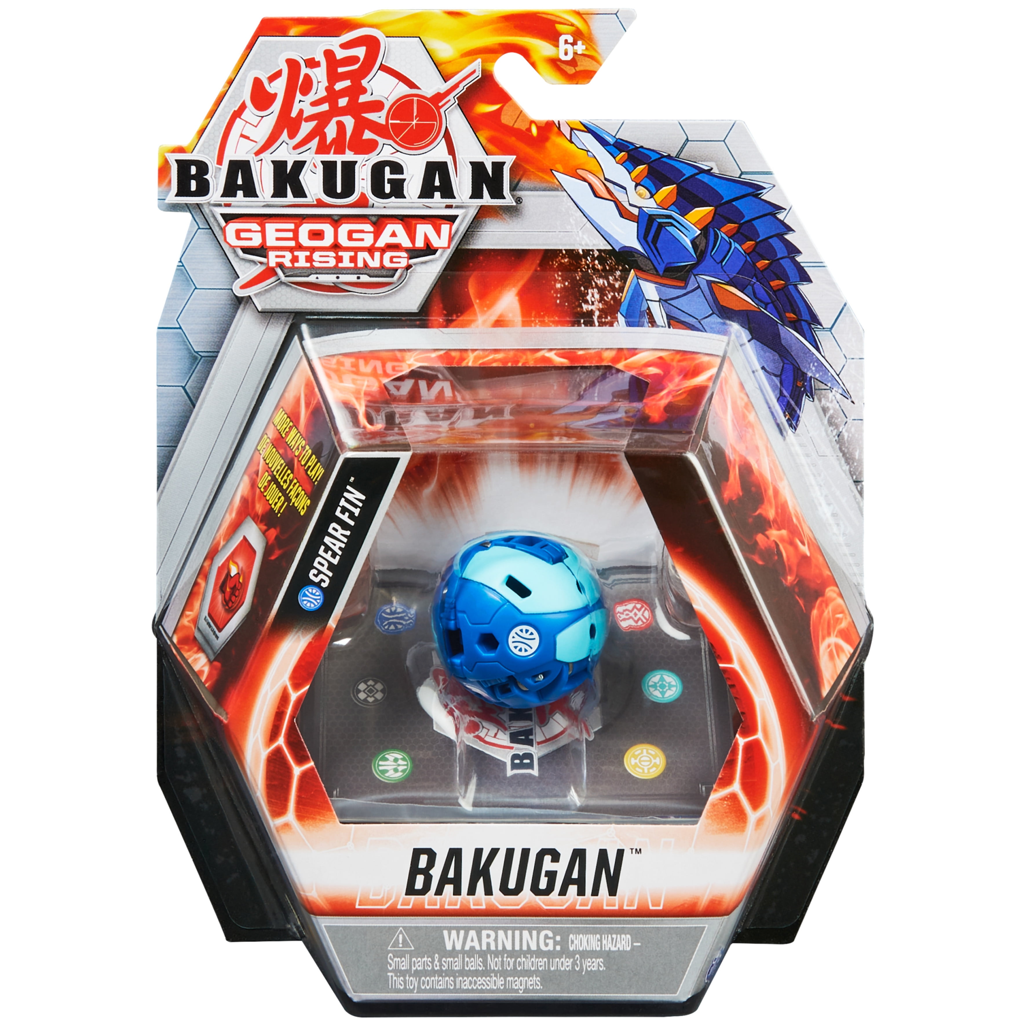 Bakugan, Spear Fin, 2-inch Tall Geogan Rising Collectible Action Figure and Trading Card