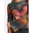 thumbnail image 4 of Madden NYC Women's Mesh Top with Long Sleeves, Sizes XXS-XXL, 4 of 5